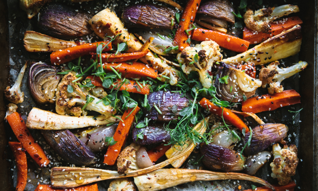 Honey Garlic and Chilli Roasted Veggies | Capilano Honey