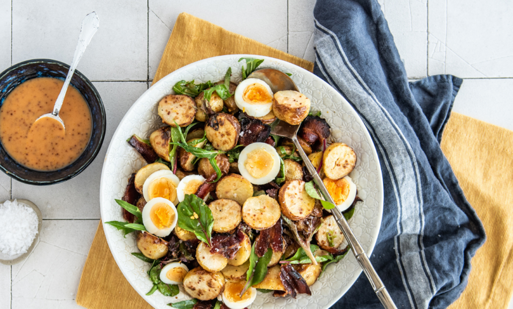 Honeyed Bacon Roast Potato Salad | Capilano Honey