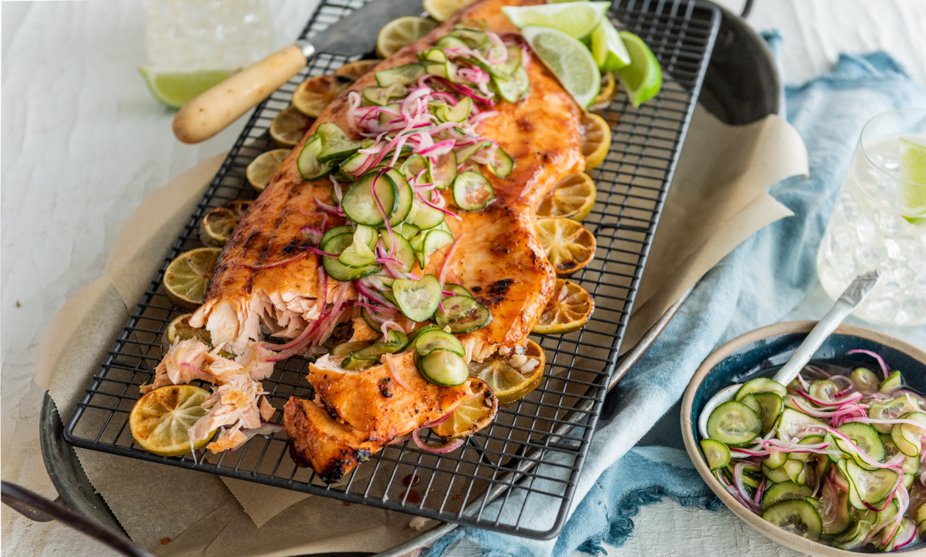 Paprika, Honey and Lime Glazed Salmon Side | Capilano Honey