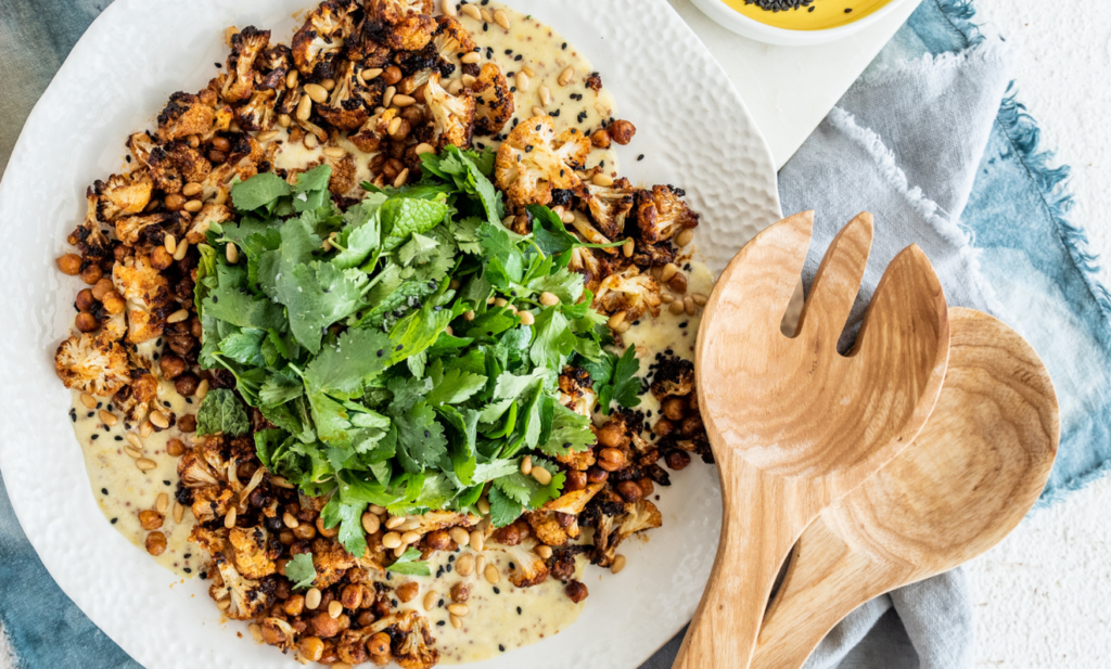 Spice Roasted Cauliflower with Creamy Honey Herb Salad | Capilano Honey