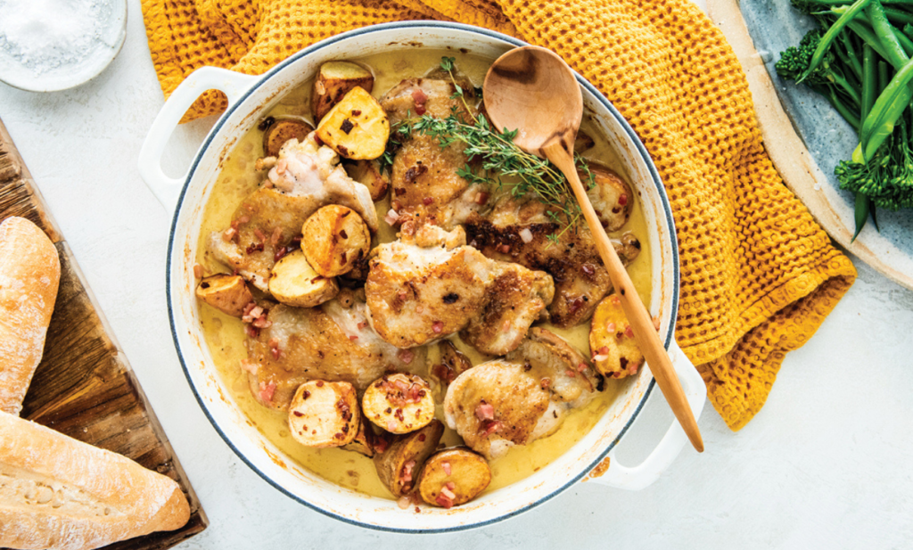 Honey Mustard Chicken Potato Bake | Capilano Honey