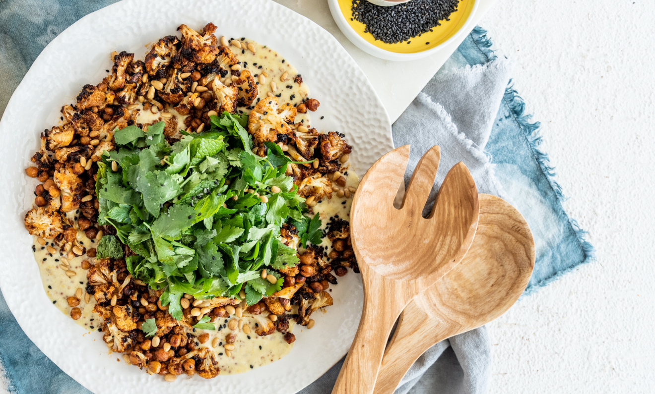 Spice Roasted Cauliflower with Creamy Honey Herb Salad | Capilano Honey