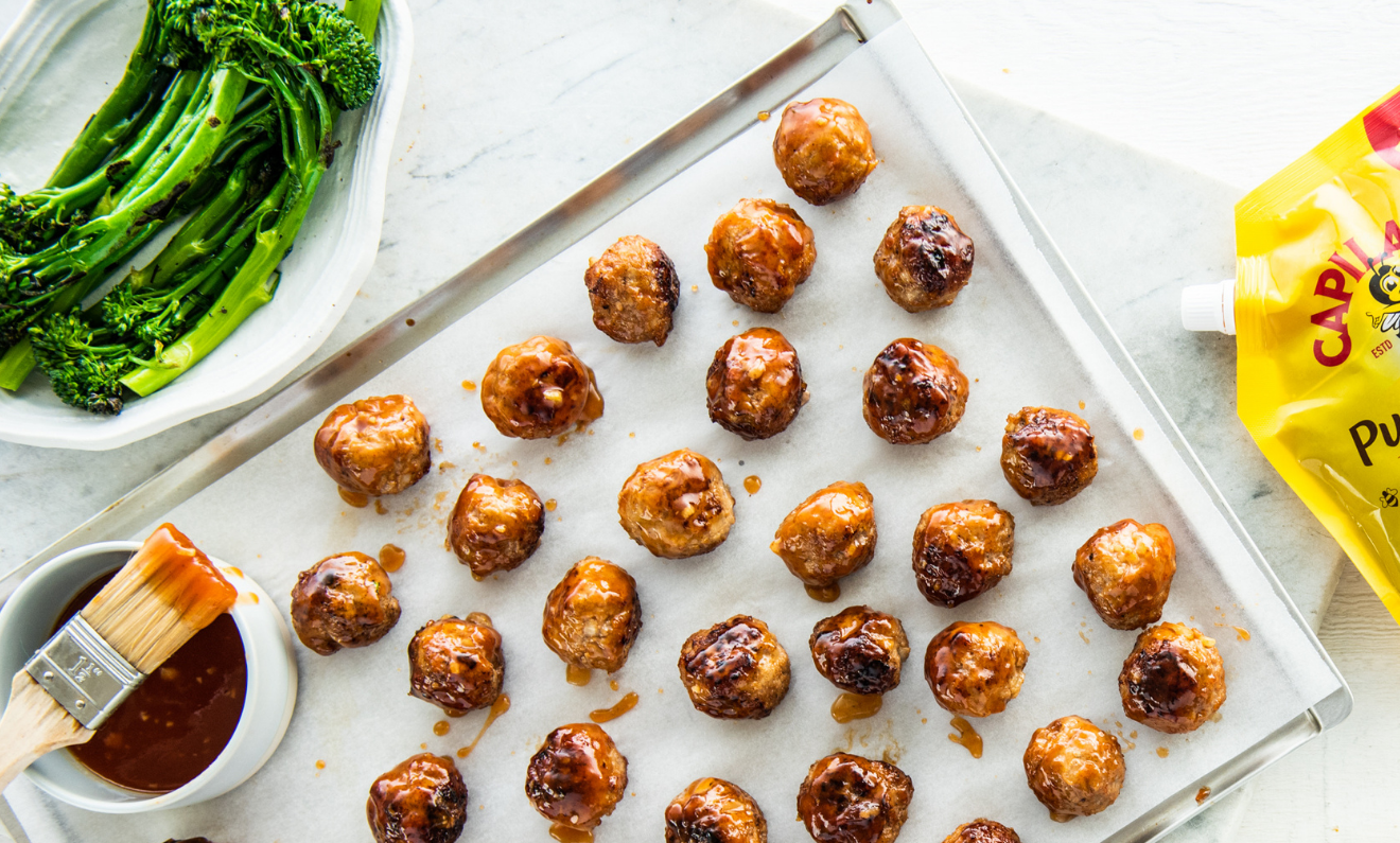 Sriracha Honey Sweet and Sour Meatballs Capilano Honey