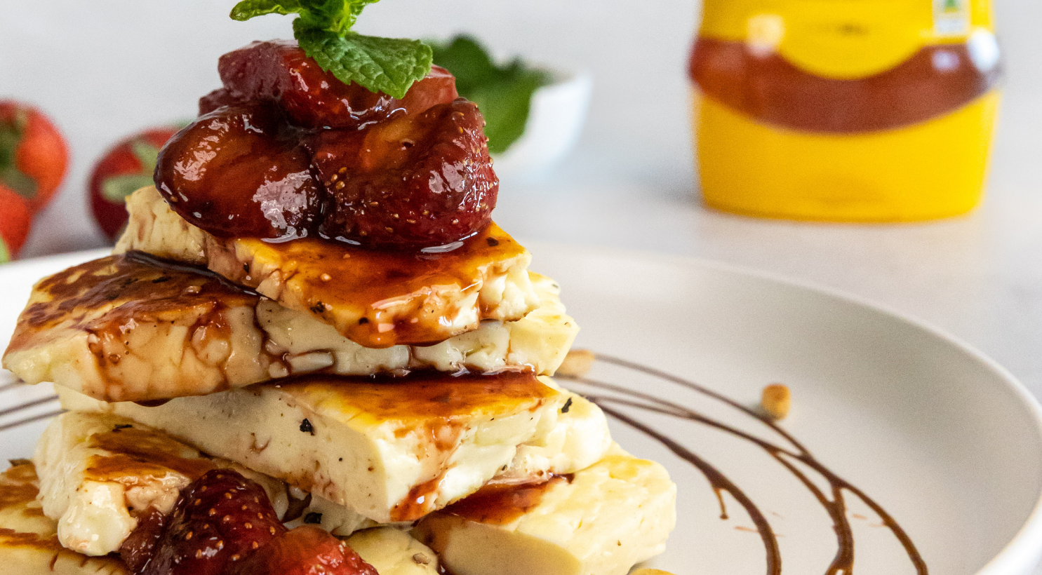 Pan-fried Haloumi with Caramelised Strawberries | Capilano Honey