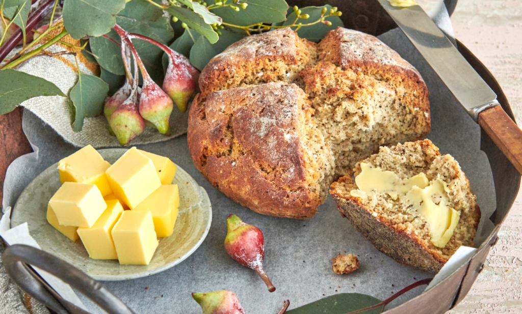 Wattle seed damper bread