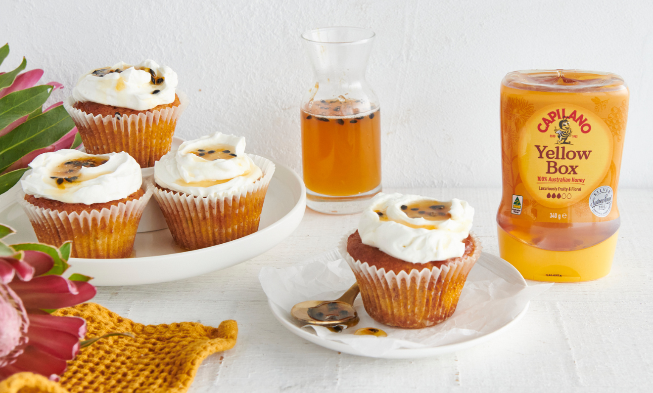 Honey Passionfruit Cupcakes | Capilano Honey