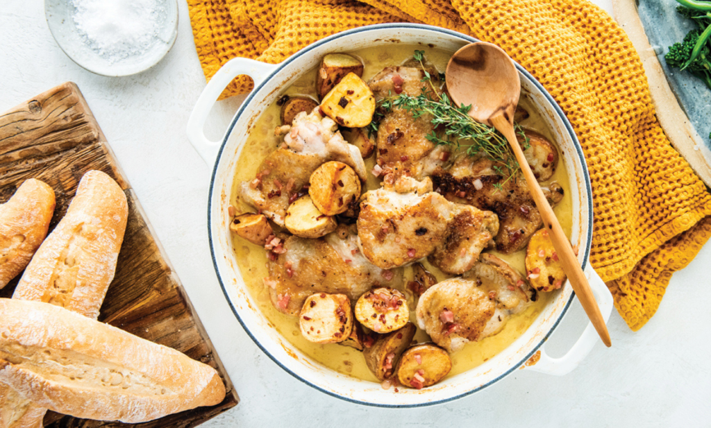Honey Mustard Chicken Potato Bake | Capilano Honey