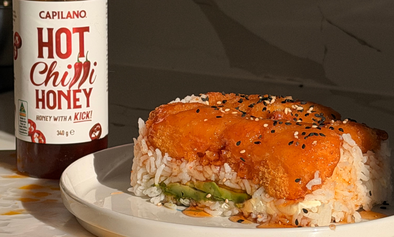 Lazy Chicken Hot Chilli Honey Sushi | Capilano Honey
